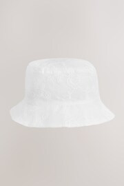 White Broderie Bucket Hat (3mths-10yrs) - Image 1 of 2