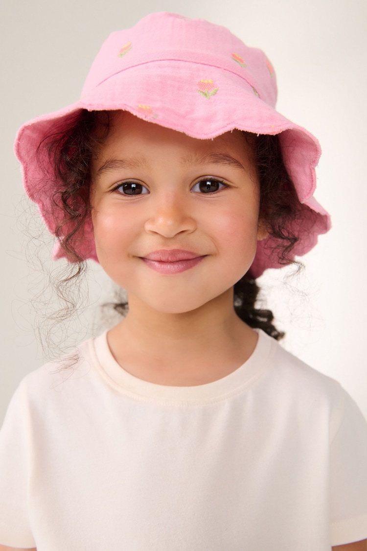 Pink Bucket Hat (3mths-10yrs) - Image 1 of 6