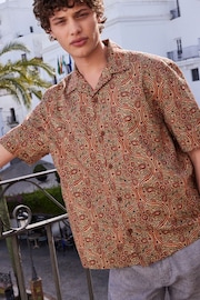 Multi Printed Short Sleeve Shirt With Cuban Collar - Image 3 of 7