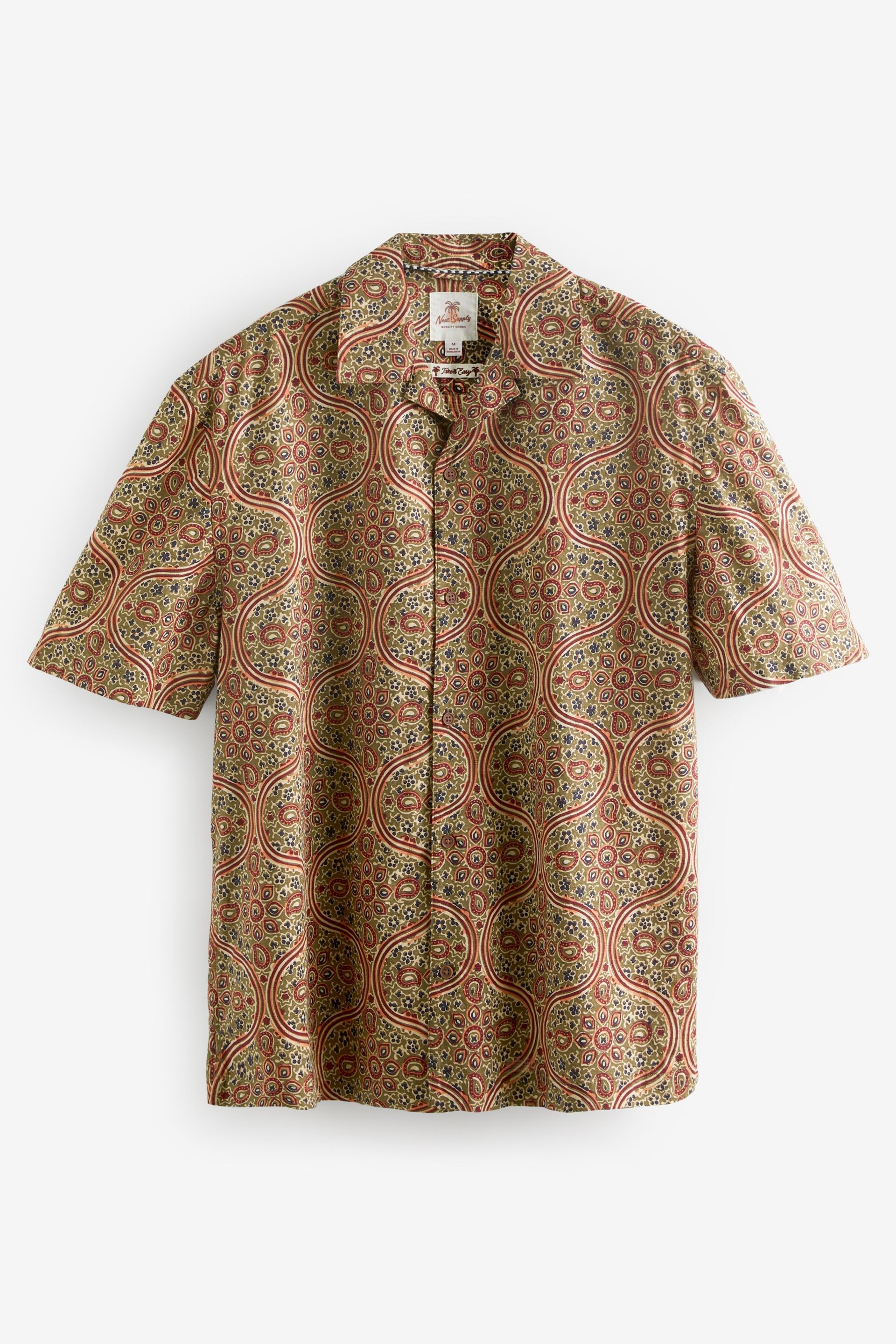 Multi Printed Short Sleeve Shirt With Cuban Collar - Image 5 of 7