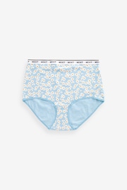 Blue Daisy Print/Spot/Green/Orange Full Brief Cotton Rich Logo Knickers 4 Pack - Image 8 of 8