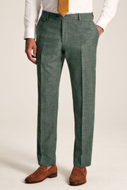 Joules Green Slim Textured Suit Trousers - Image 1 of 7