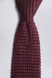 MOSS Red Knitted Silk Tie - Image 1 of 2