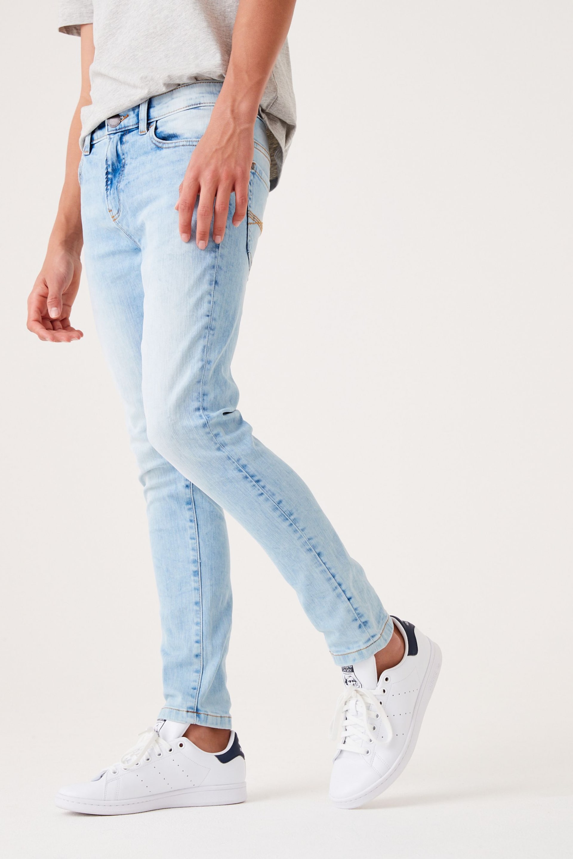 Blue Bleach Skinny Fit Cotton Rich Stretch Jeans (3-17yrs) - Image 2 of 7