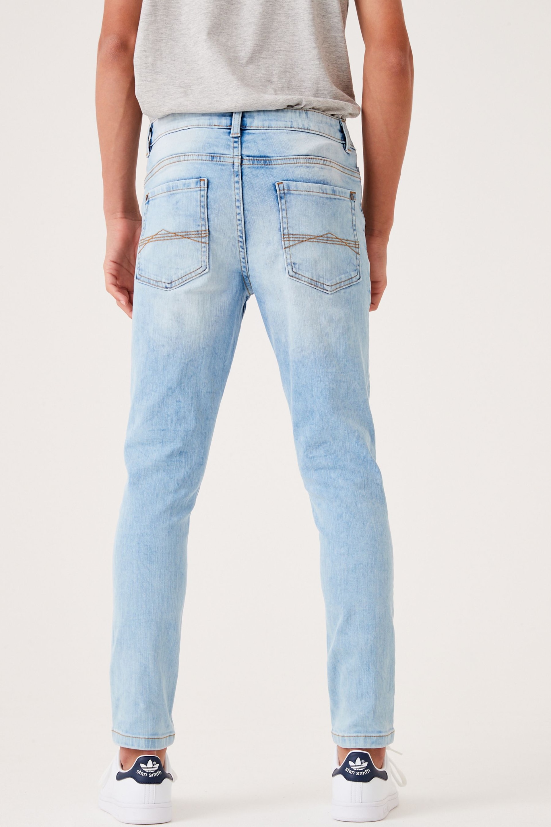 Blue Bleach Skinny Fit Cotton Rich Stretch Jeans (3-17yrs) - Image 3 of 7