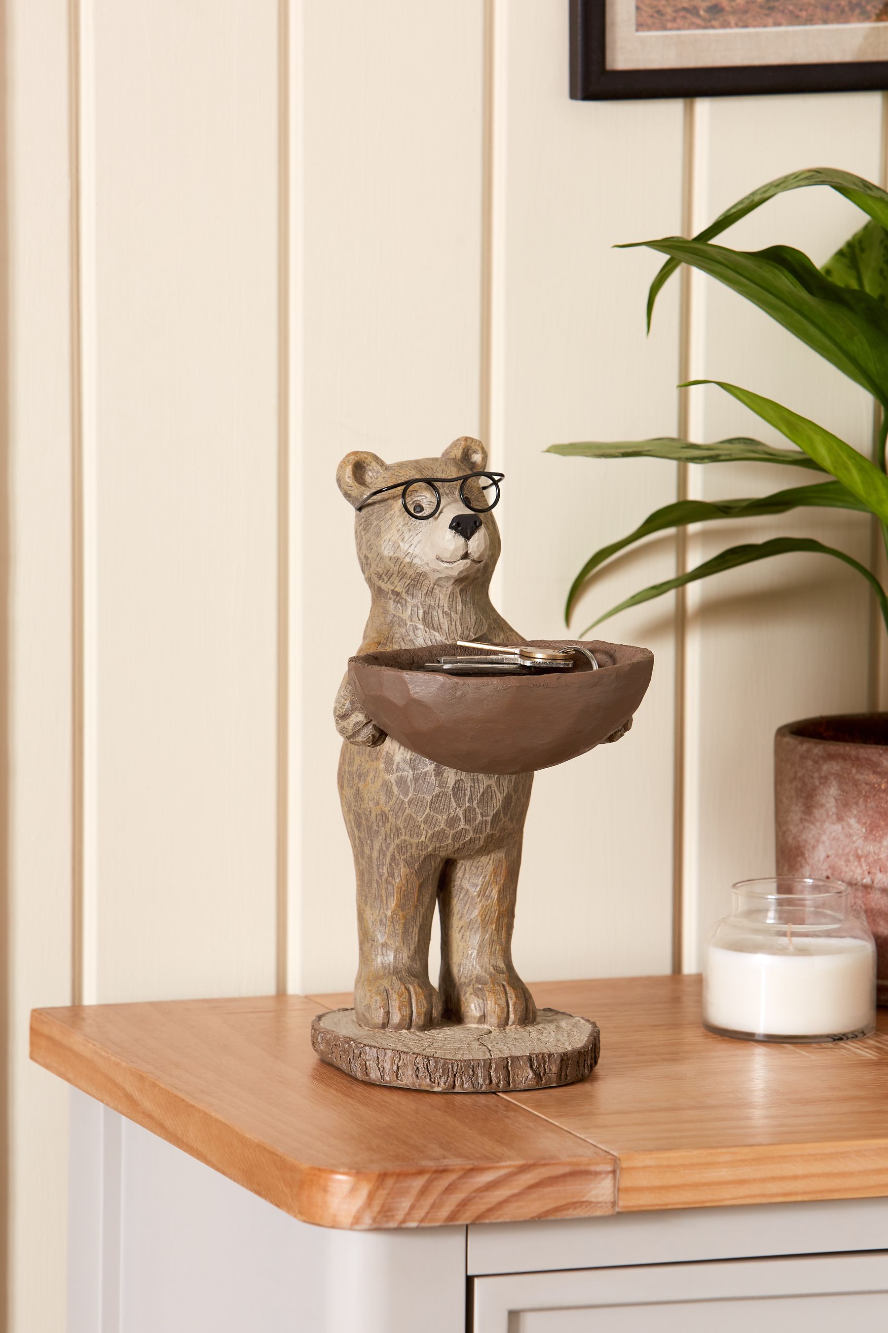 Brown Bertie Bear Trinket Dish Hallway Ornament