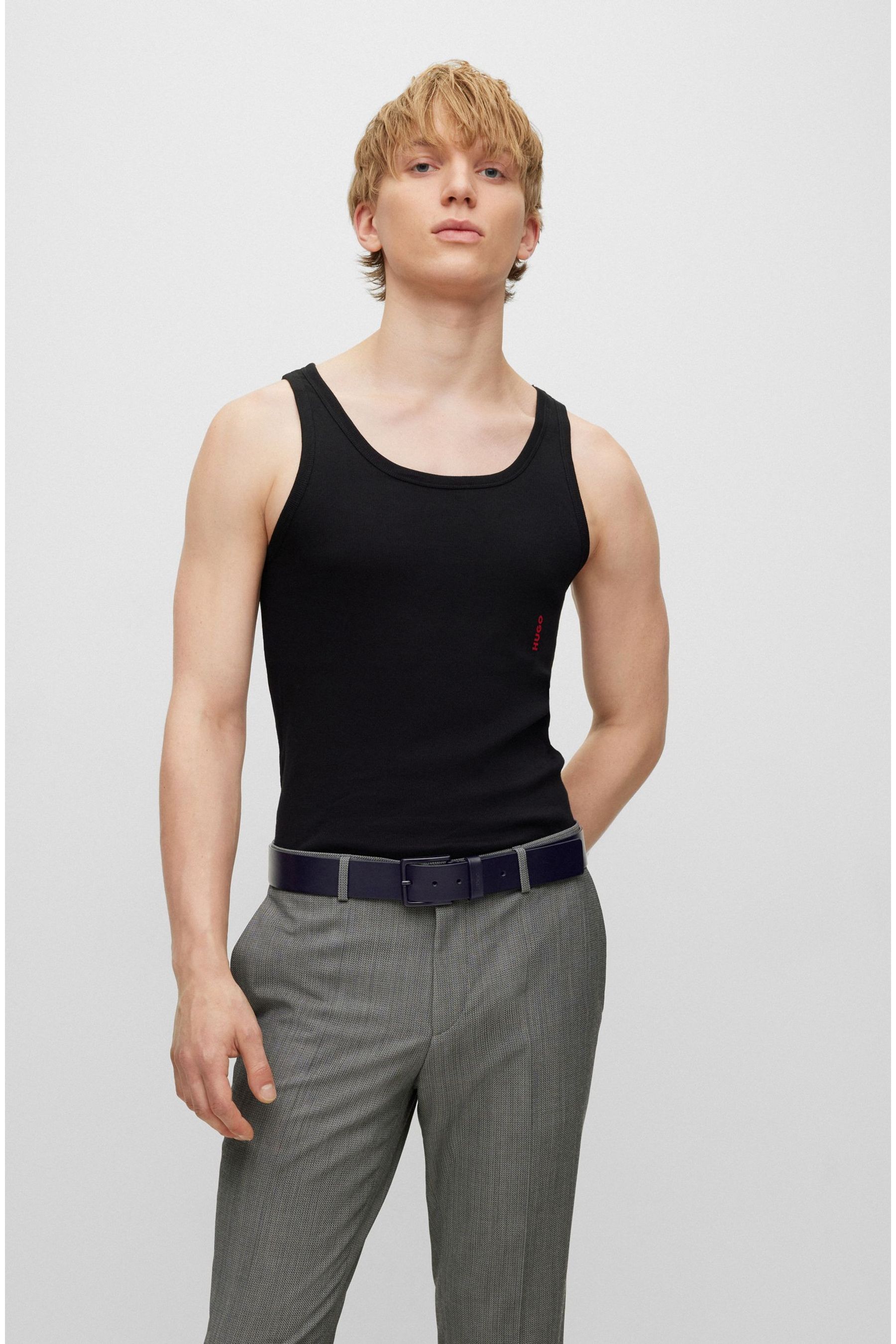 Hugo gionio leather belt in black shop