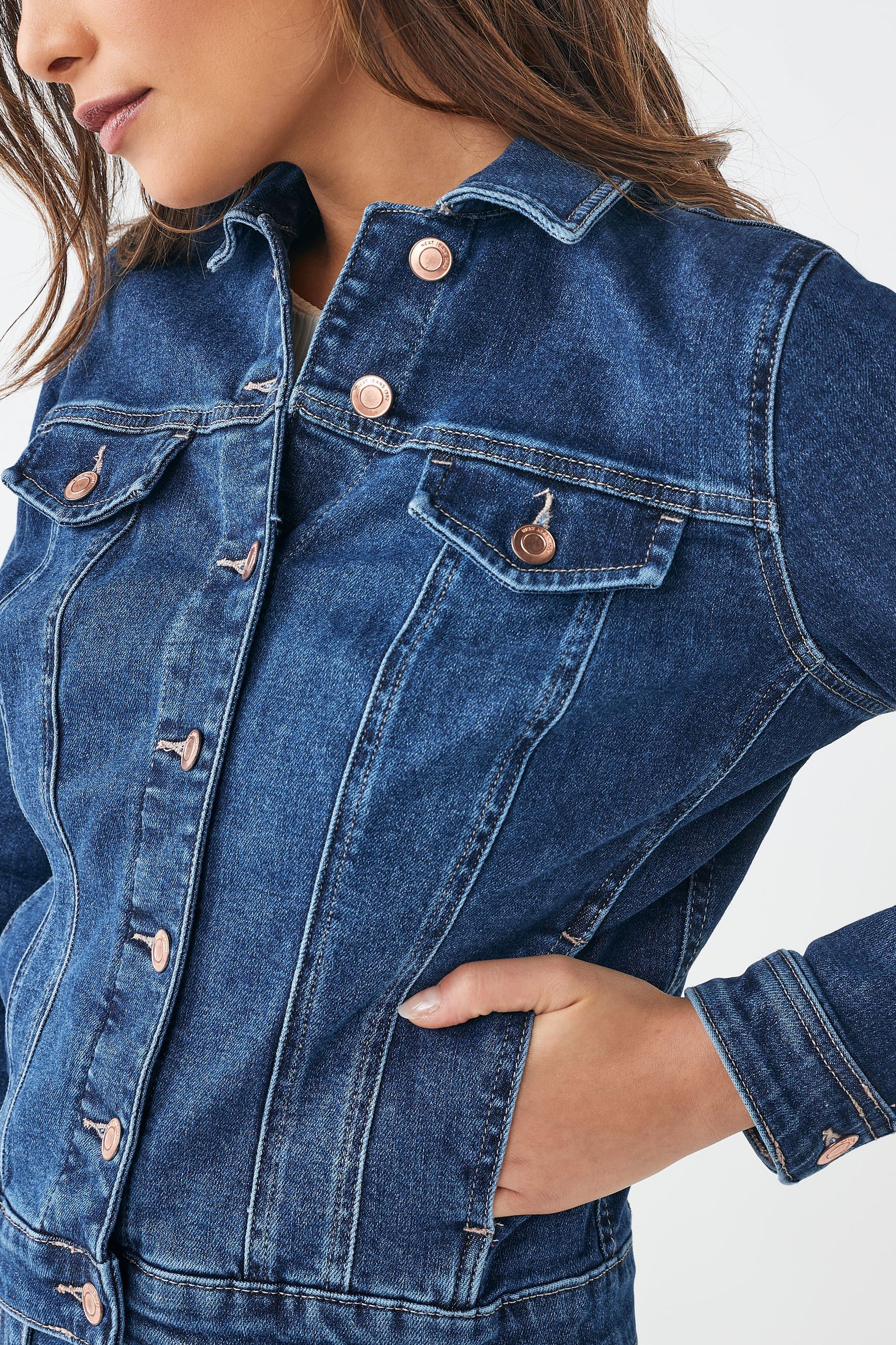 Buy Dark Blue Fuller Bust Denim Jacket from Next Luxembourg