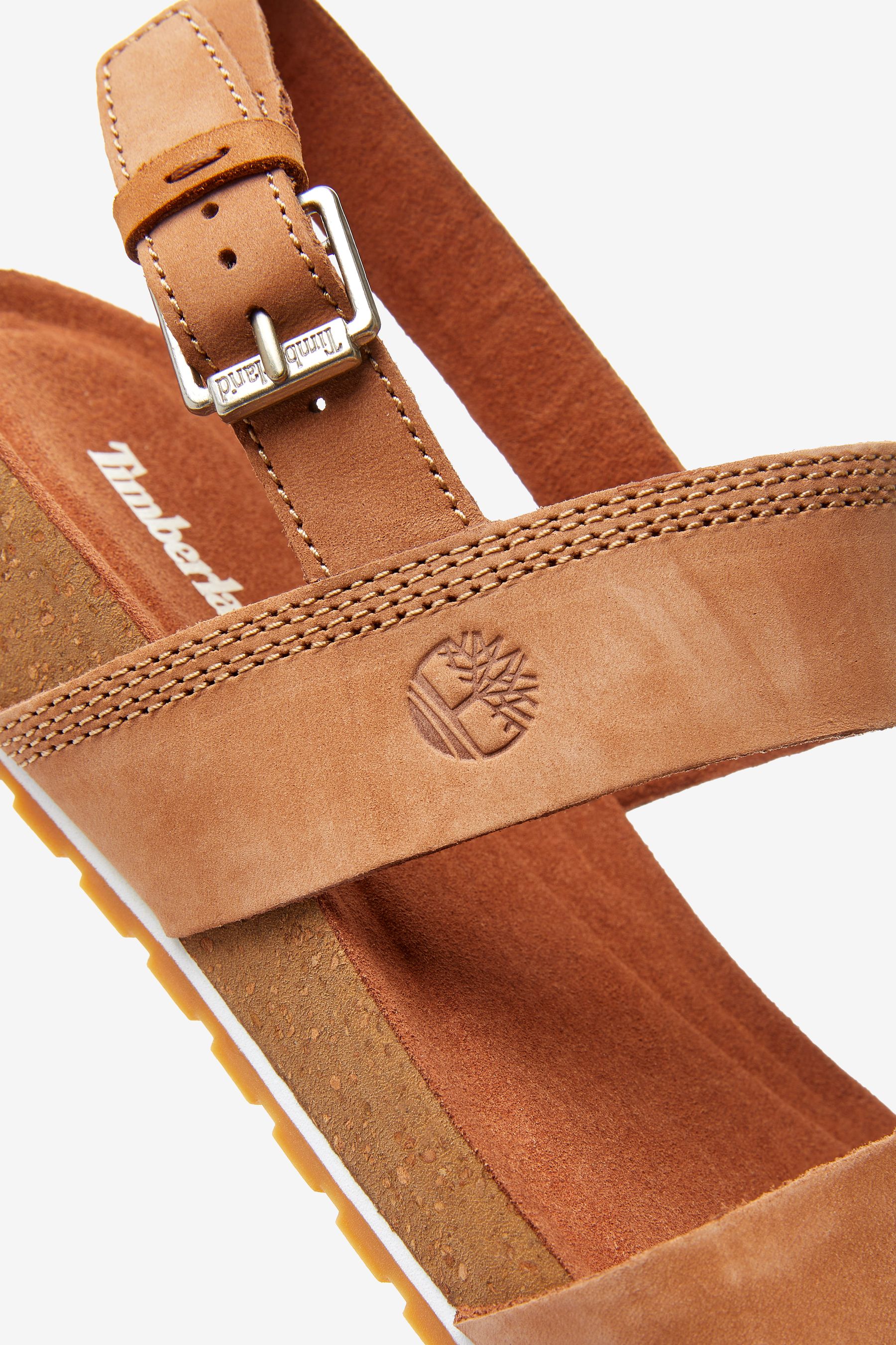 Timberland Tan Brown Malibu Waves Ankle Strap Sandals
