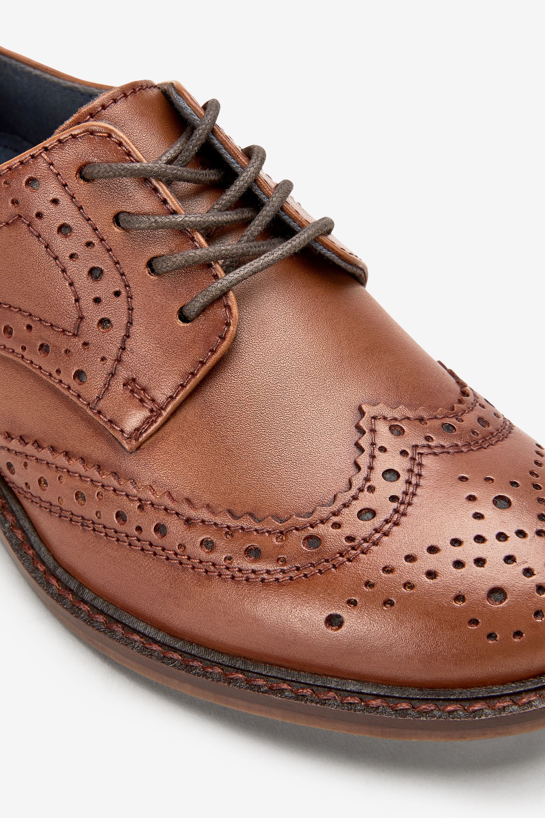 Buy Tan Brown Wide Fit G Leather Brogues from the Next UK online shop