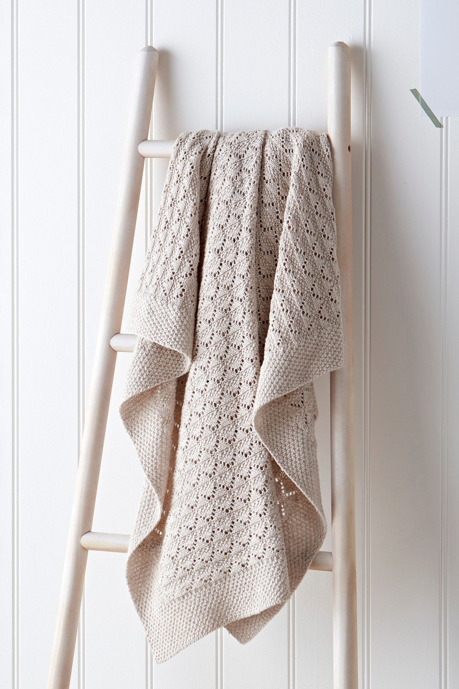 The White Company Natural Heirloom Natural Blanket - Image 1 of 2