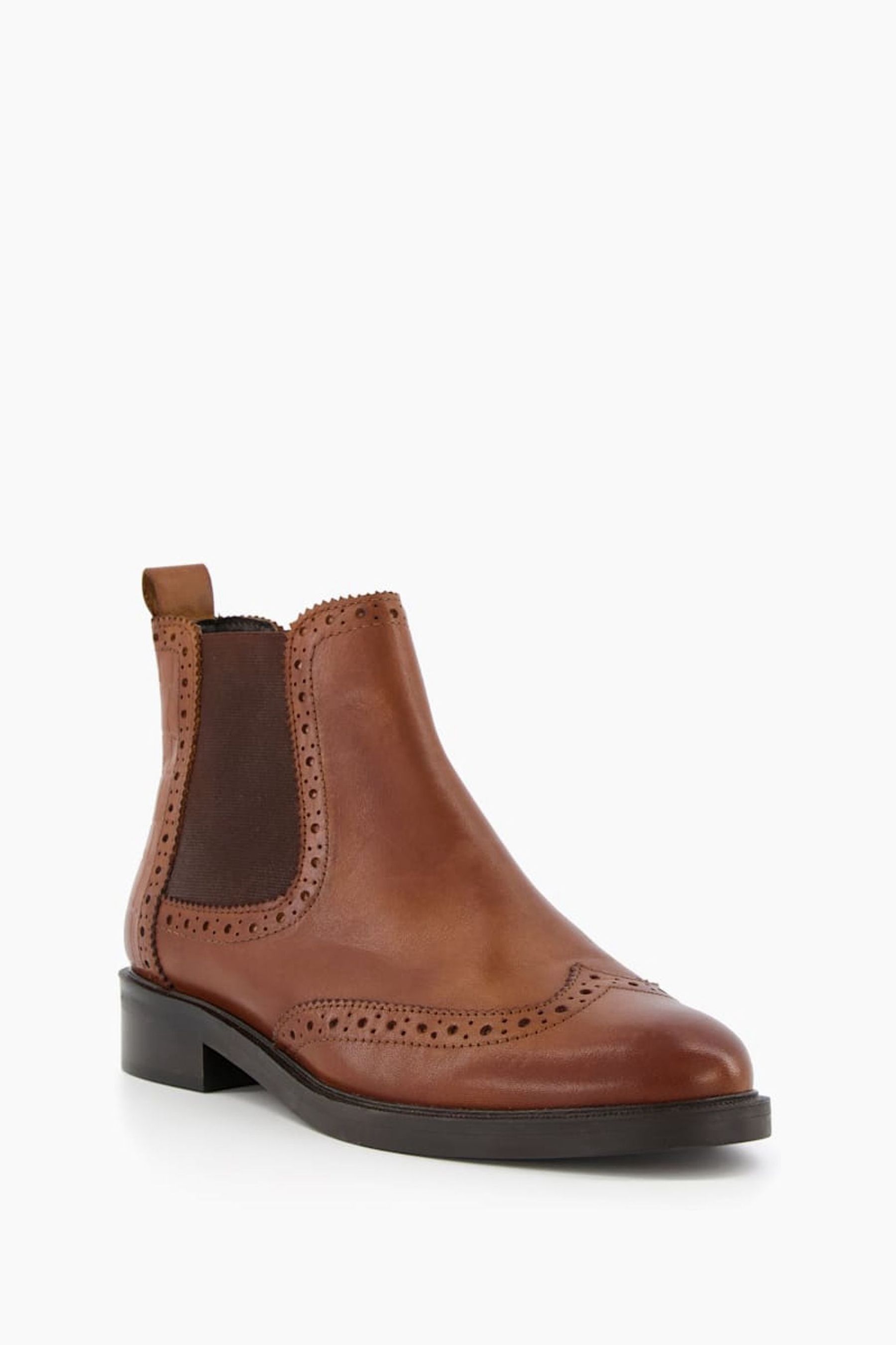 Buy Dune London Brown Quest Brogue Detail Chelsea Boots from Next Luxembourg