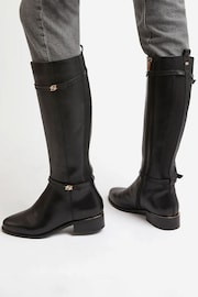 Dune London Black Tap Buckle Trim High Boots - Image 3 of 6