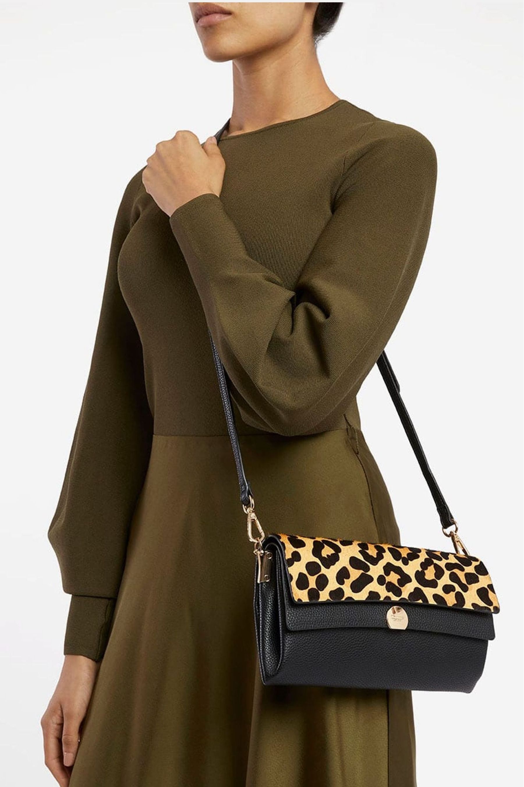 Dune leopard clutch bag hot sale