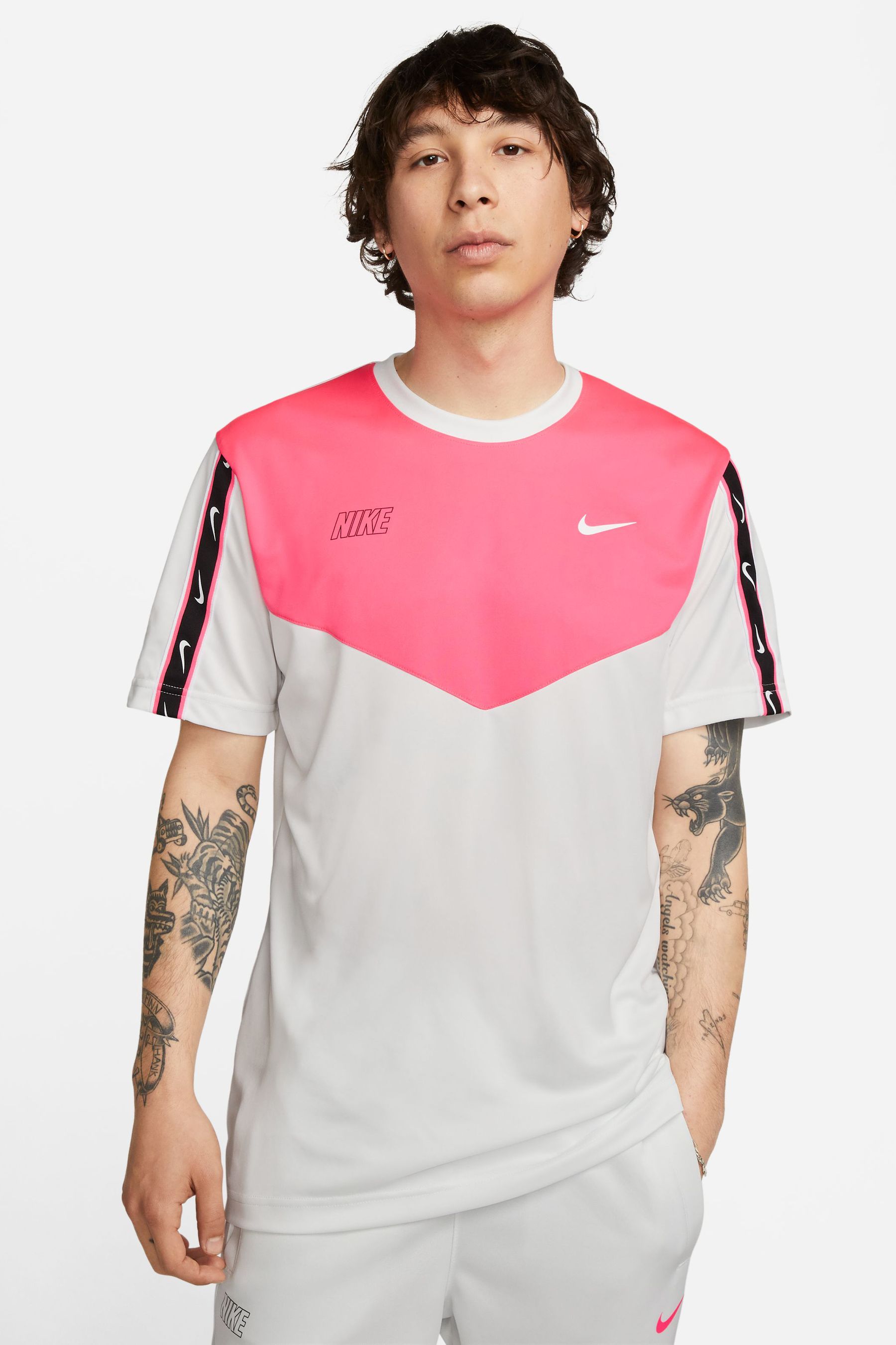 White & pink nike shirt top