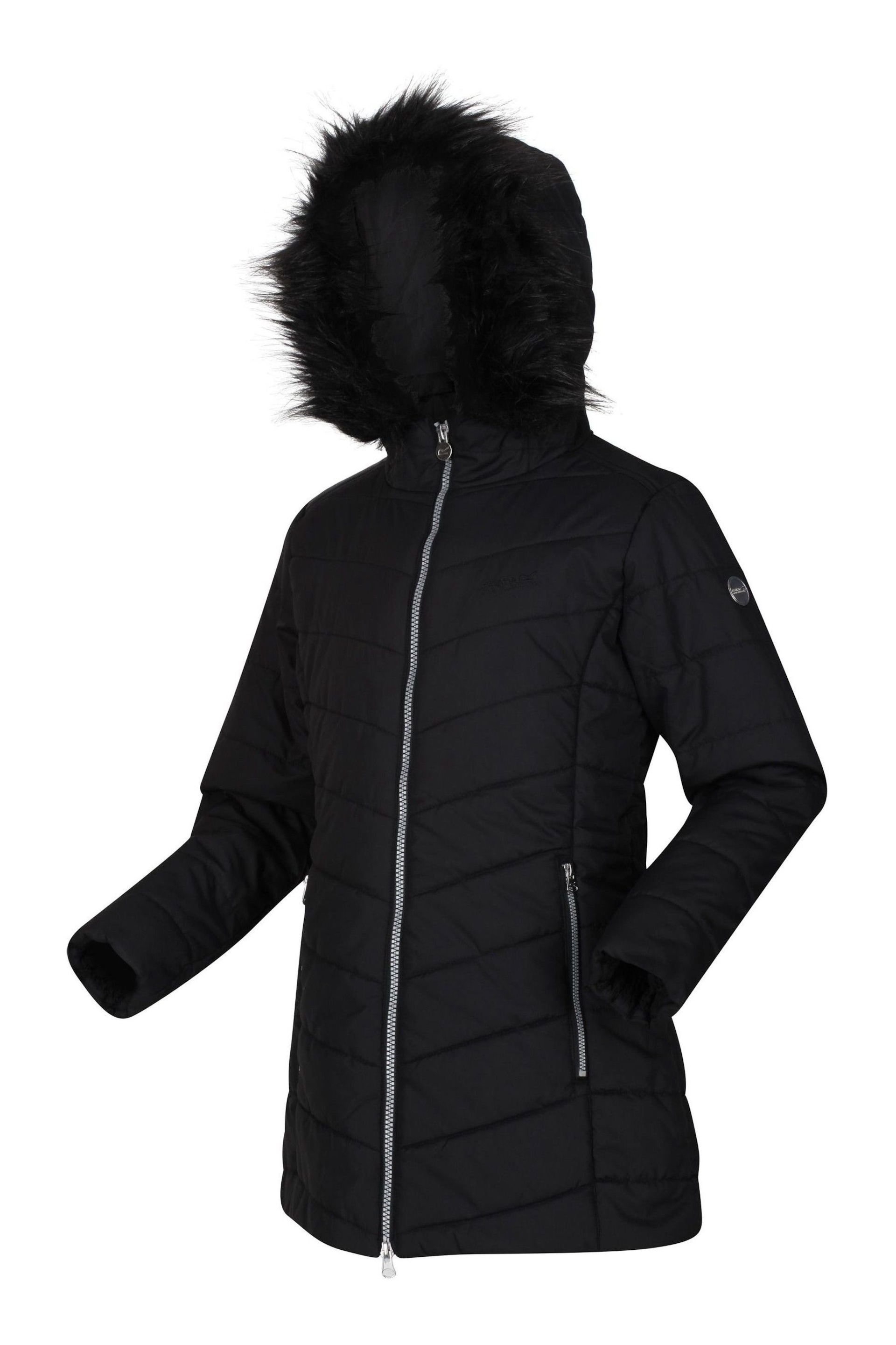 Regatta Black Fabrizia Insulated Thermal Longline Jacket - Image 6 of 7