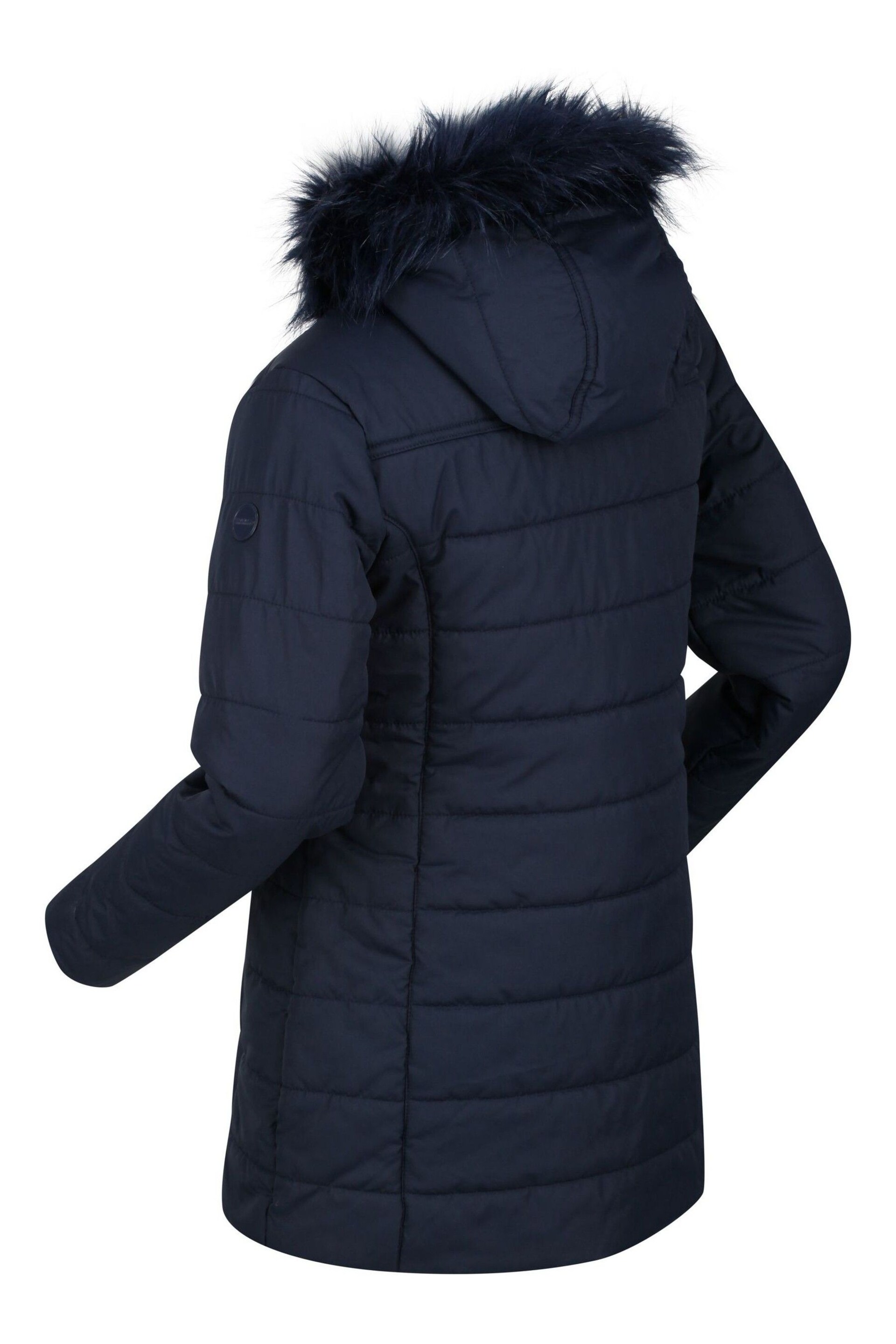 Regatta Blue Fabrizia Insulated Thermal Longline Jacket - Image 7 of 8