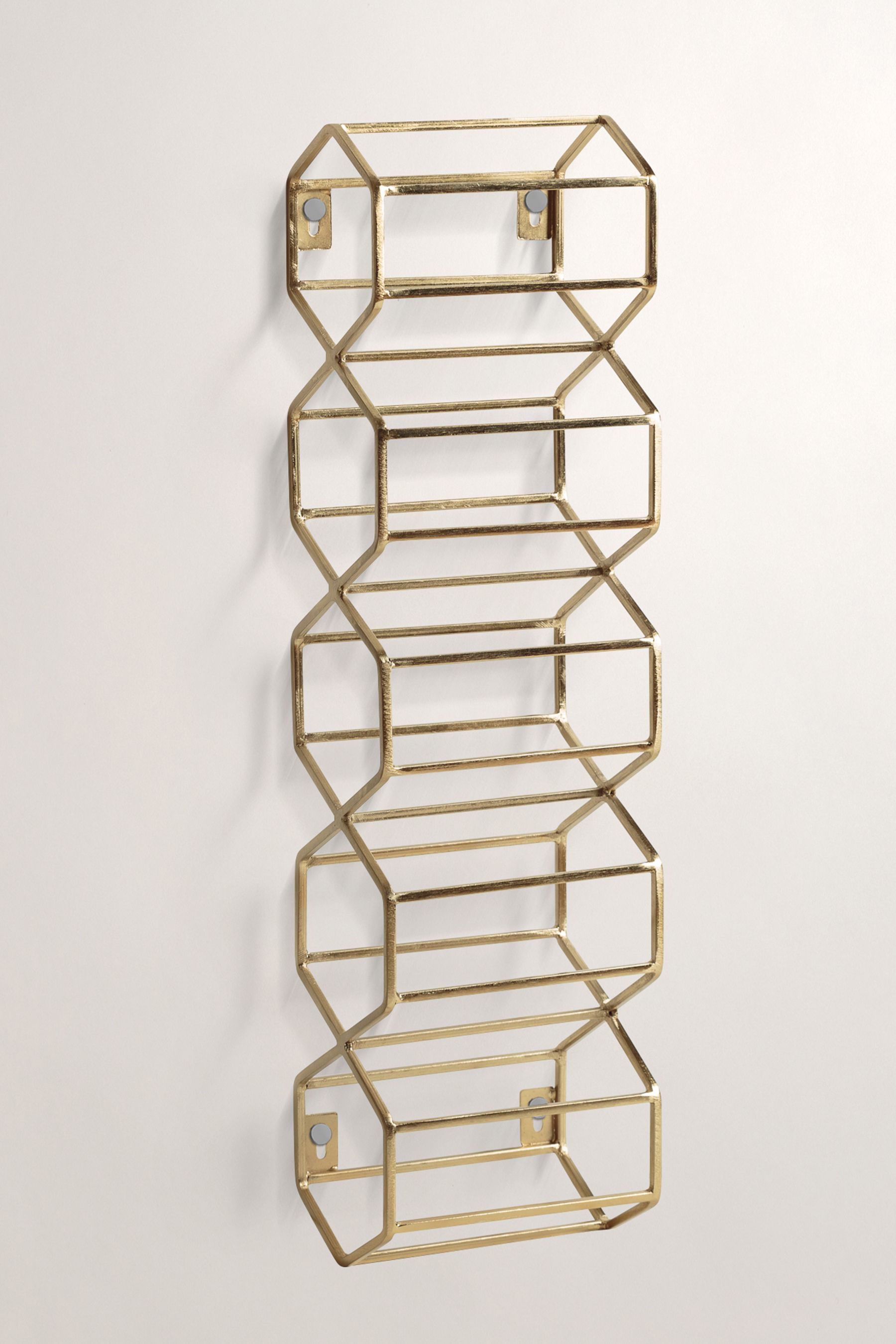 Gold hexagon wine rack hotsell