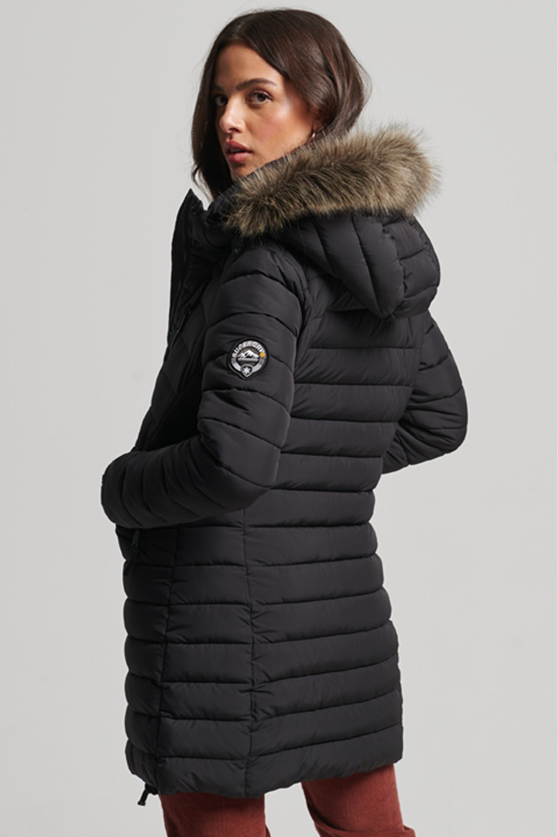 Buy Superdry Black Super Fuji Padded Coat from Next Luxembourg