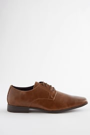 Tan Brown Slim Square Derby Shoes - Image 2 of 10
