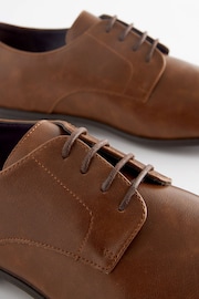 Tan Brown Slim Square Derby Shoes - Image 6 of 10