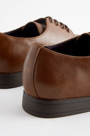 Tan Brown Slim Square Derby Shoes - Image 7 of 10