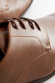 Tan Brown Slim Square Derby Shoes - Image 8 of 10
