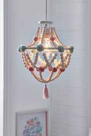 Pink Tahlia Pom Pom Easy Fit Chandelier Light shade - Image 1 of 6