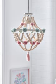 Pink Tahlia Pom Pom Easy Fit Chandelier Light shade - Image 2 of 6