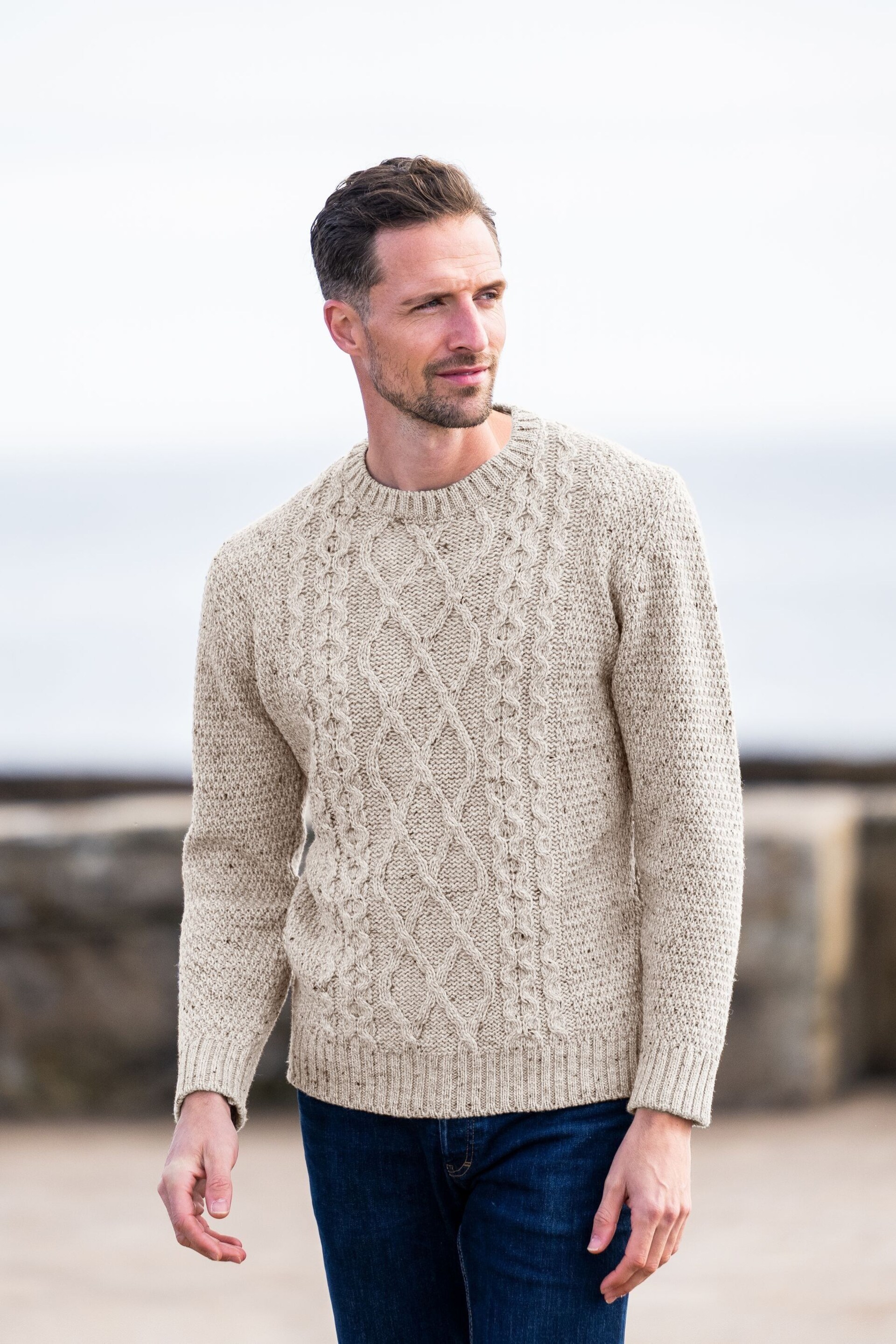 Celtic & Co. Blue Cable Crew Neck Jumper - Image 1 of 3