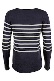 Celtic & Co Blue Fine Knit Merino Crew Neck Jumper - Image 4 of 4