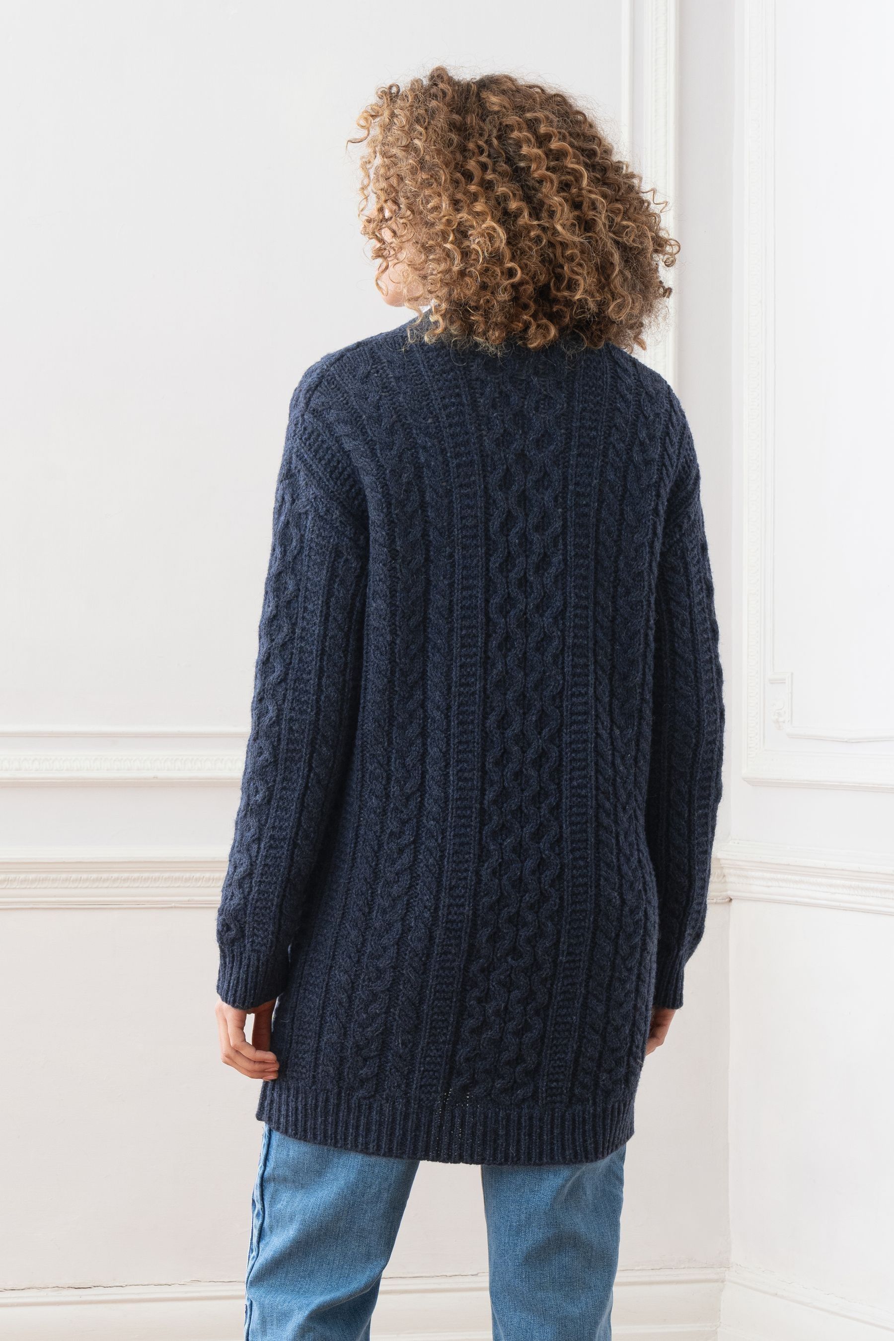 Blue boyfriend cardigan sales