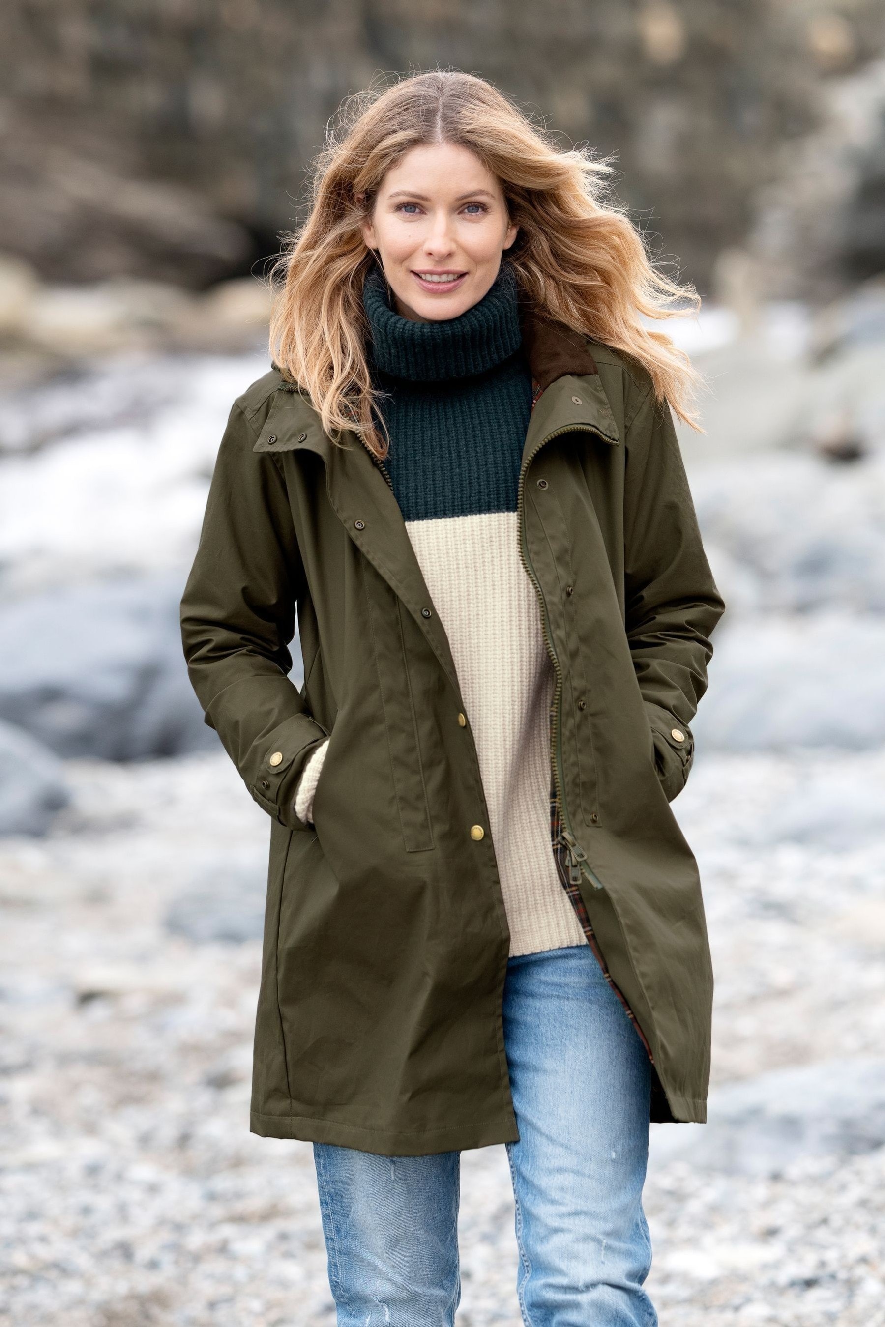 Buy Celtic Co. Green Easy Care Wax Cotton Parka from Next Luxembourg
