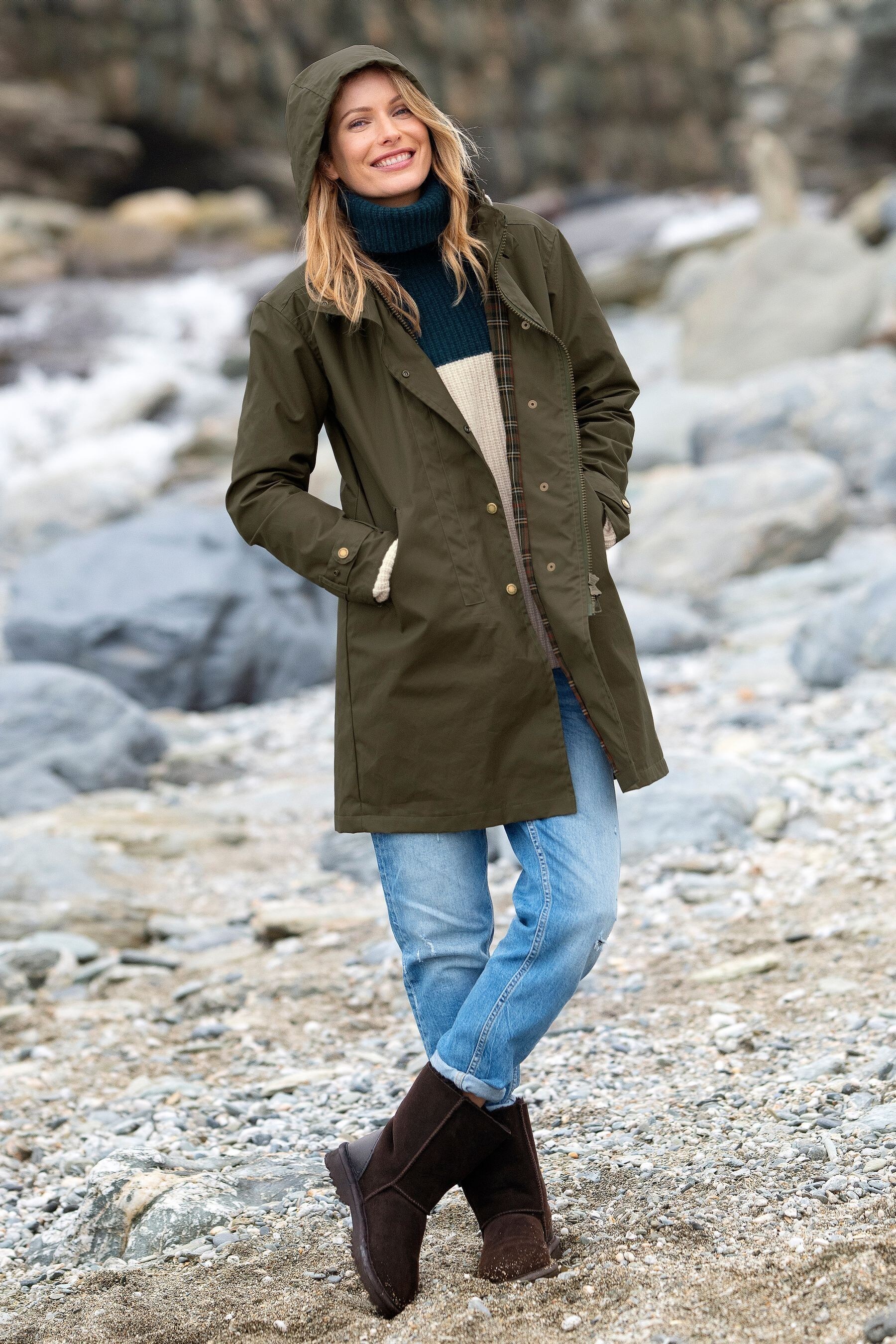 Buy Celtic Co. Green Easy Care Wax Cotton Parka from Next Luxembourg
