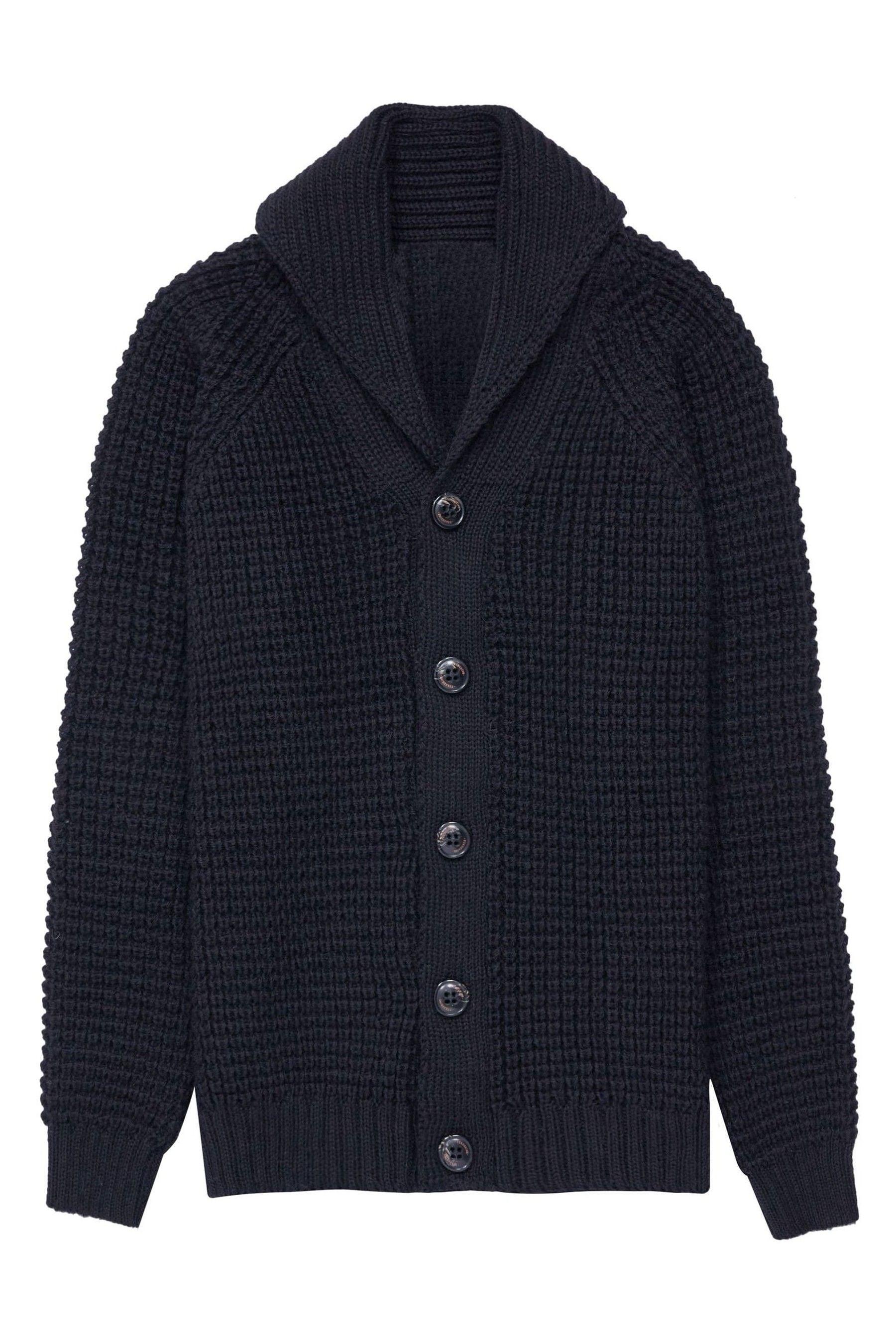 Buy Celtic Co. Mens Blue Waffle Stitch Cardigan from Next Oman