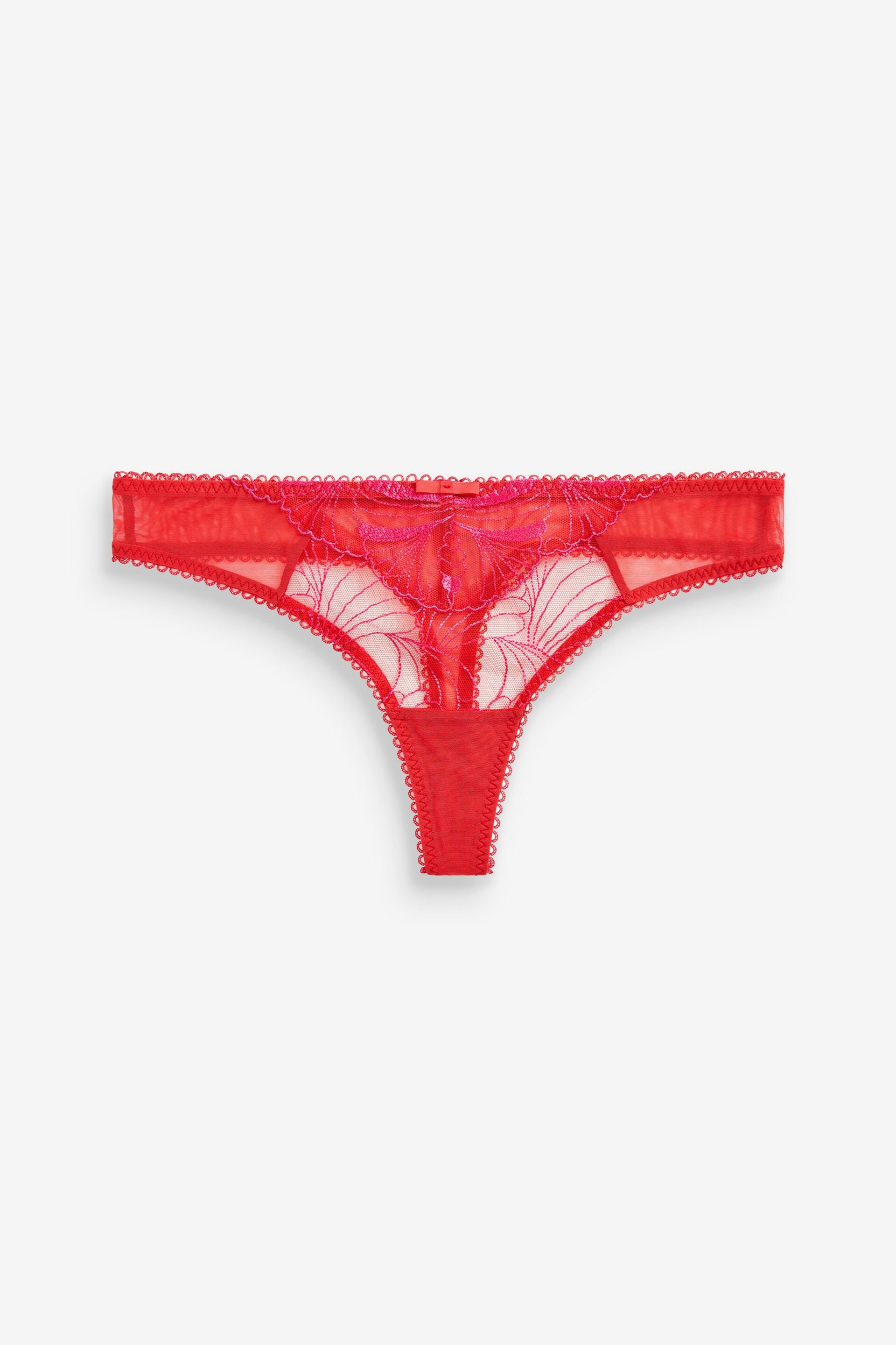 Red/Black Thong Embroidered Knickers 2 Pack - Image 2 of 7