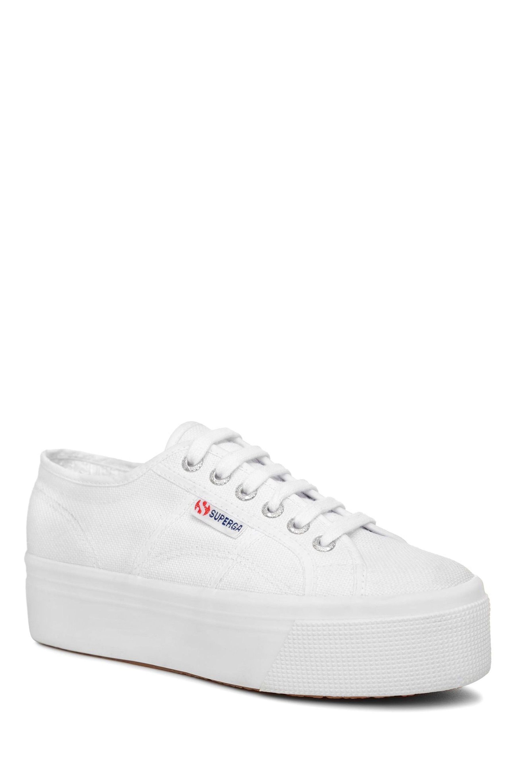 Superga white flatforms on sale