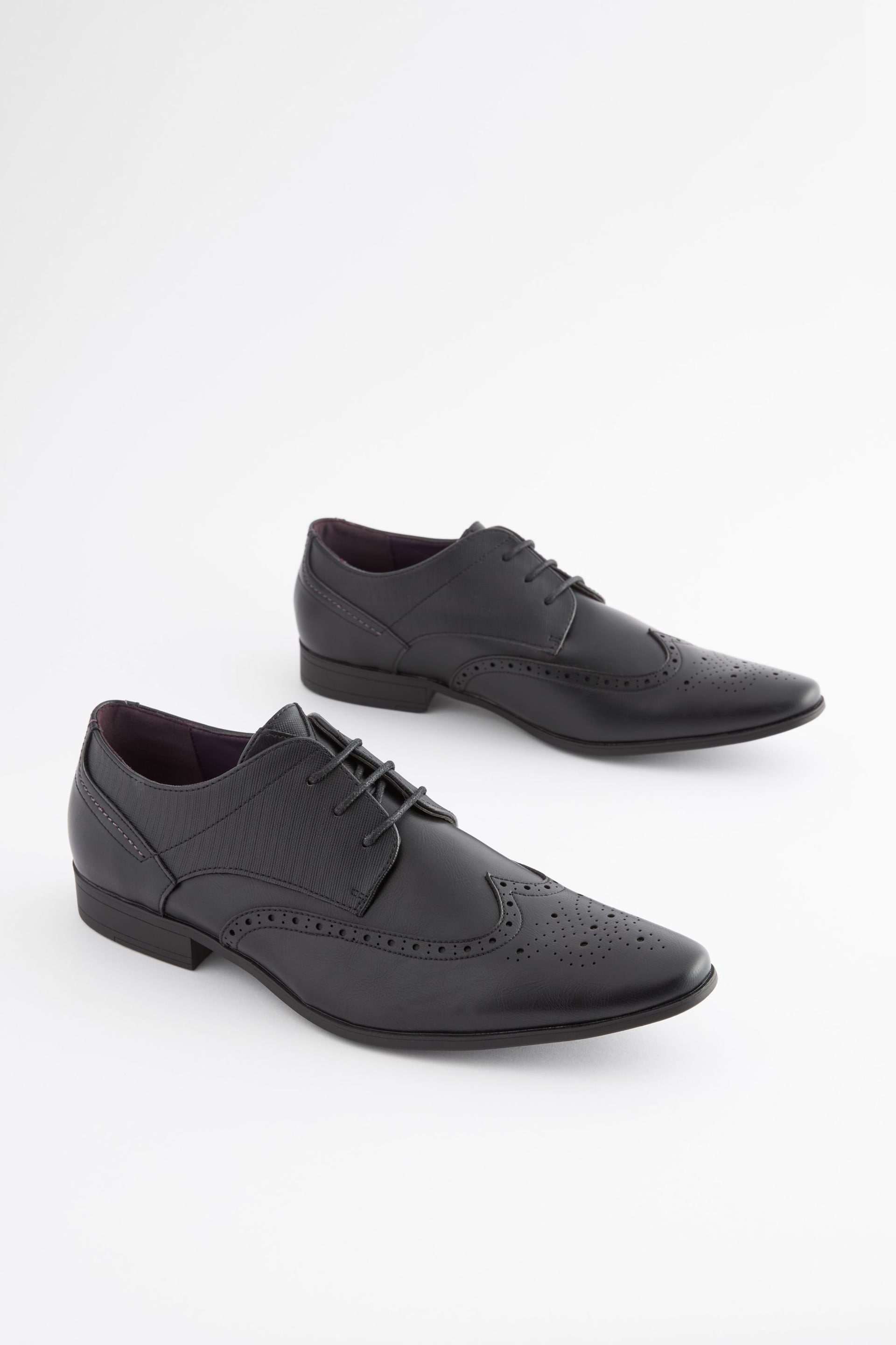 Black Brogue Shoes - Image 1 of 5