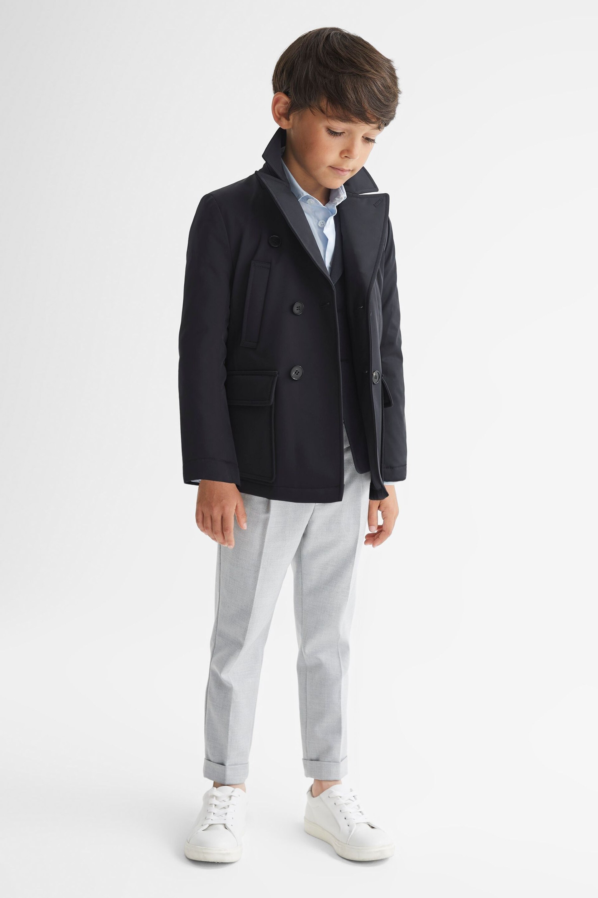 Reiss Navy Brannagh Senior Technical Peacoat - Image 3 of 8