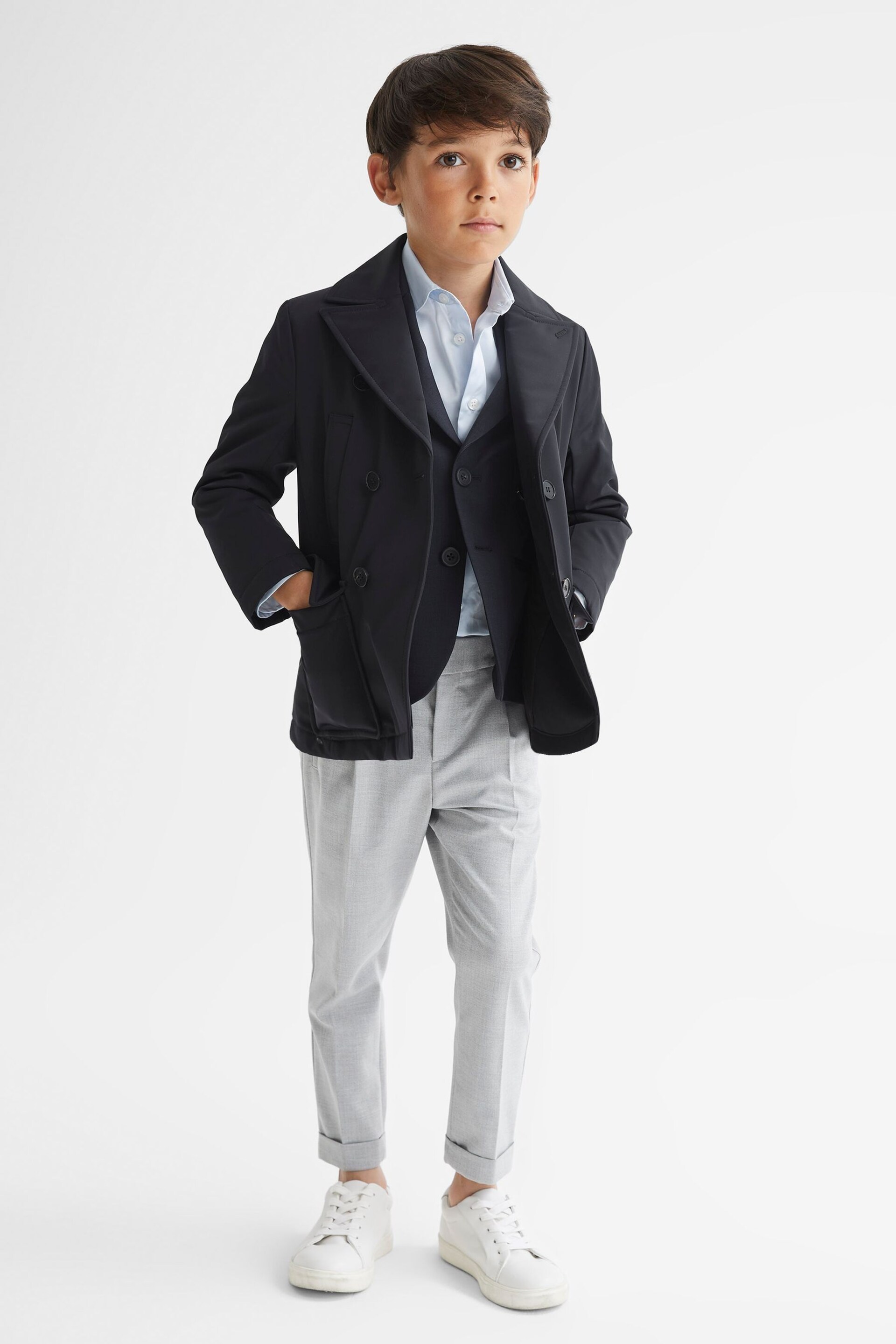 Reiss Navy Brannagh Senior Technical Peacoat - Image 7 of 8