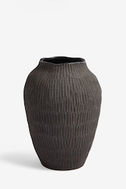 Black Carved Texture Ceramic Vase - Image 2 of 3