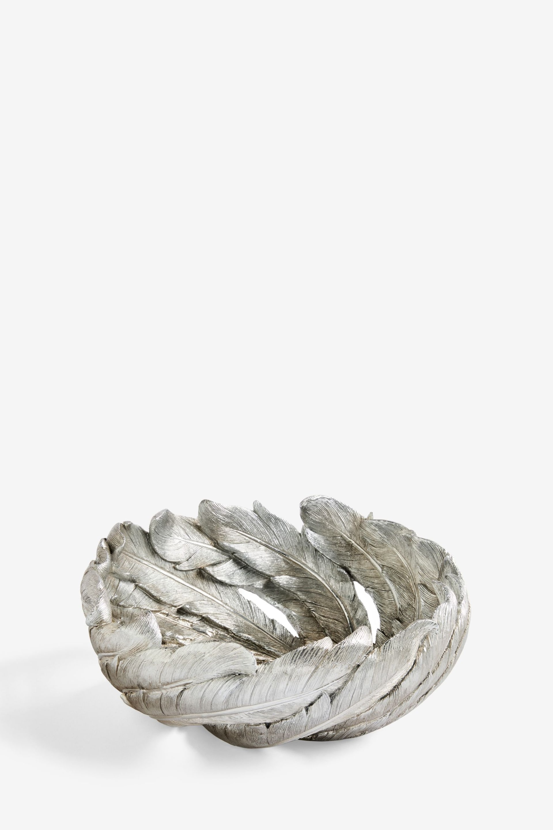 Silver Curved Feather Bowl - Image 2 of 3