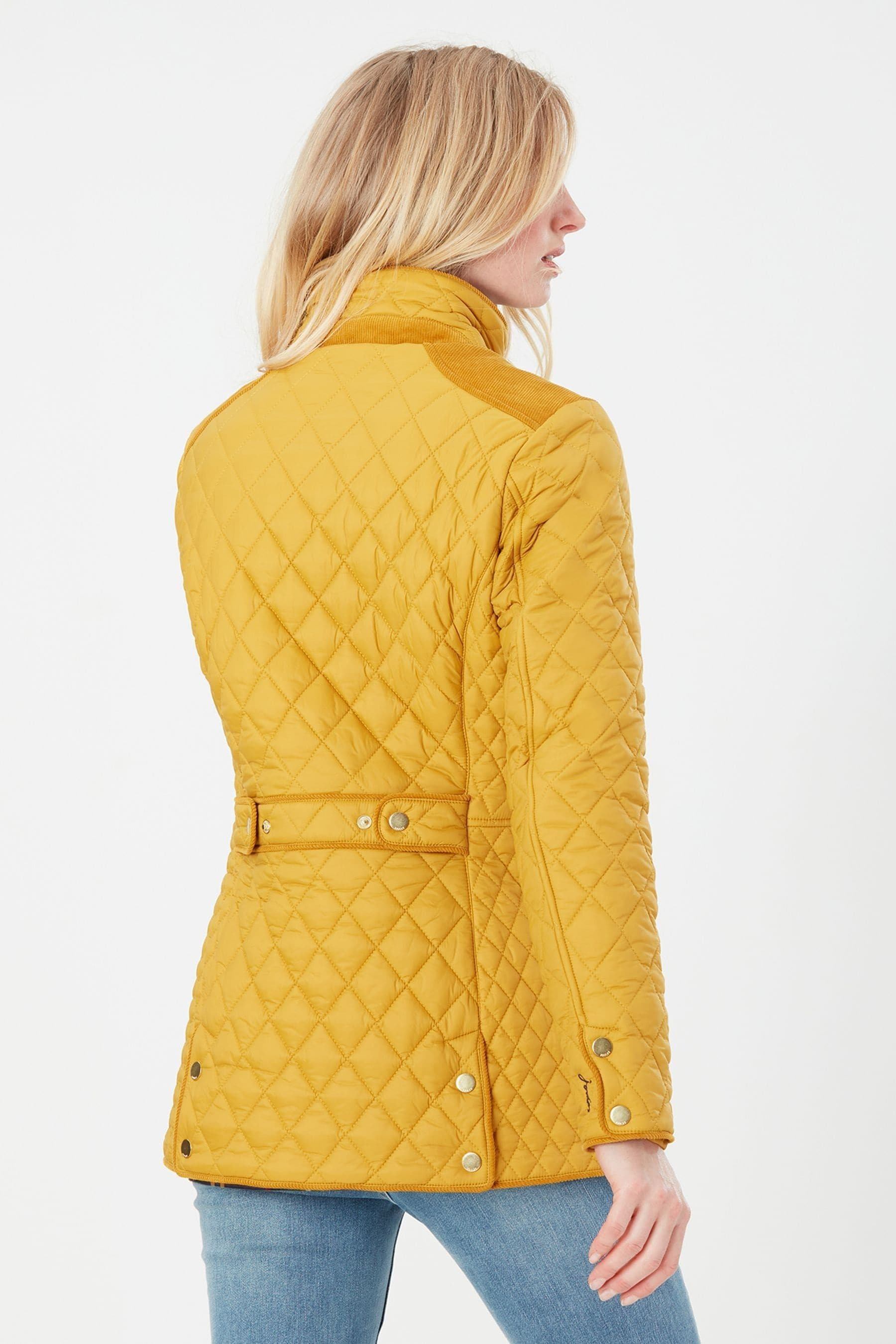 Joules yellow quilted jacket cheap