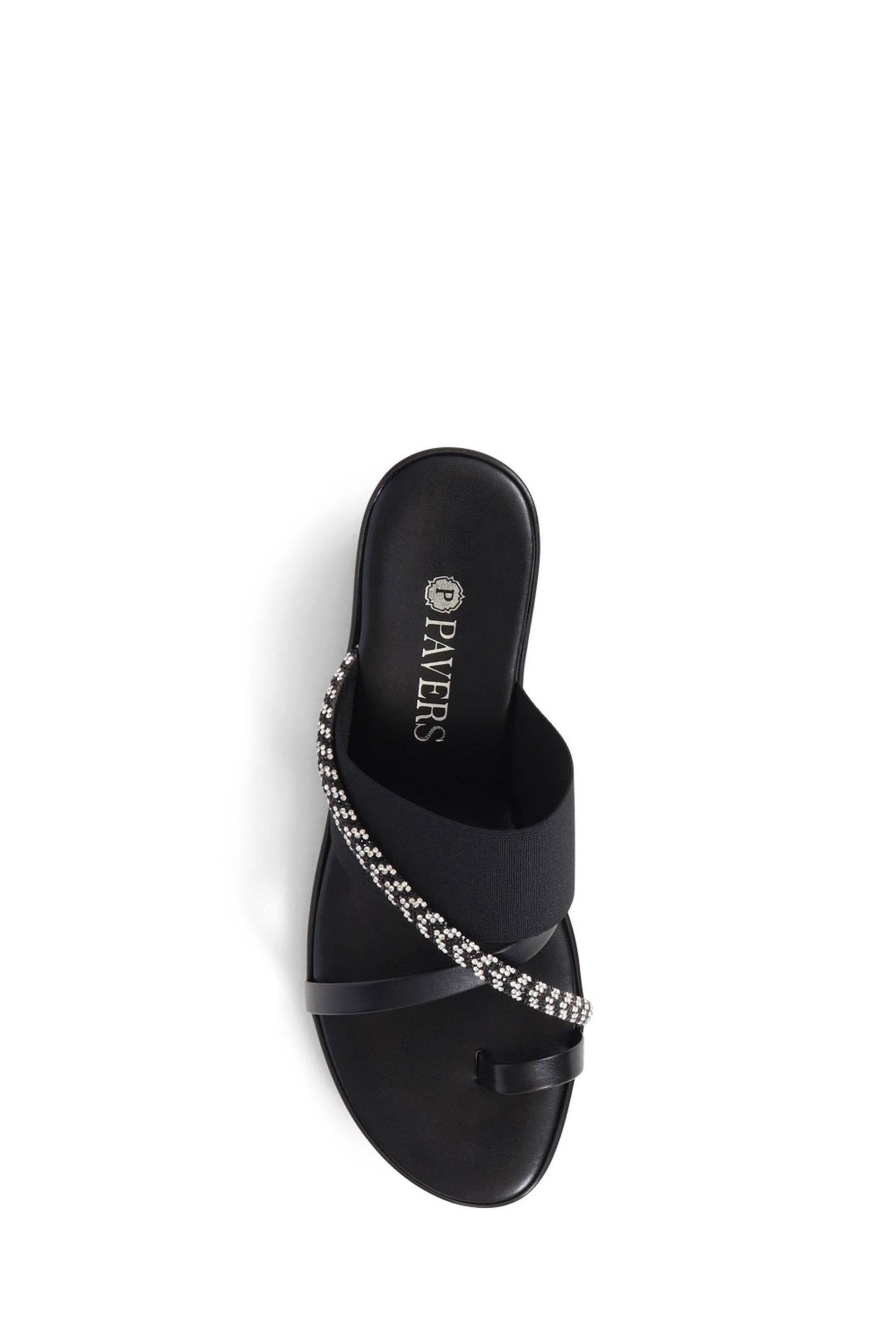 Buy Pavers Smart Toe Post Black Sandals from Next Luxembourg