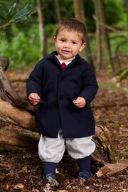 Trotters London Younger Boys Blue Classic Raglan Coat - Image 1 of 4