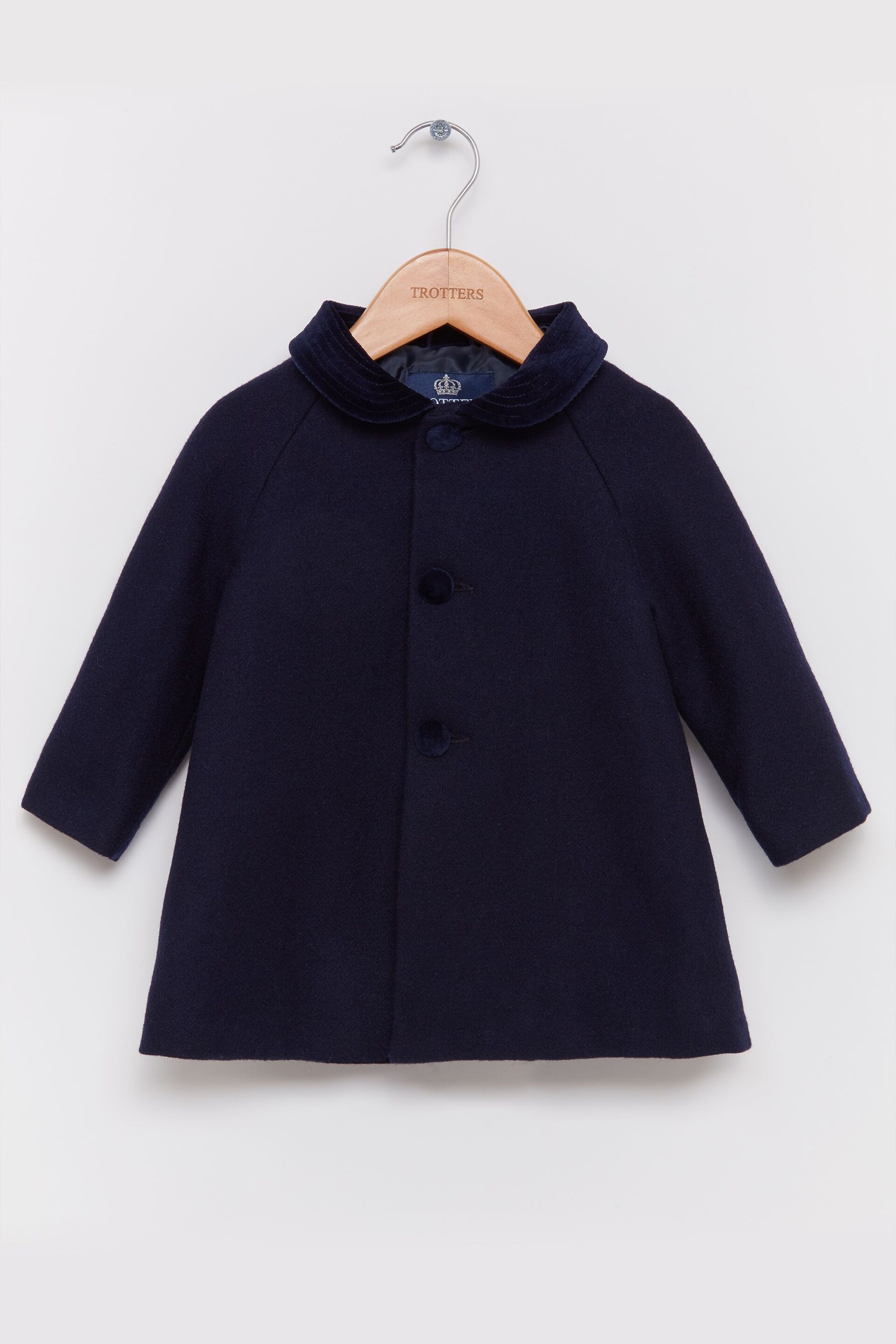 Trotters London Younger Boys Blue Classic Raglan Coat - Image 2 of 4