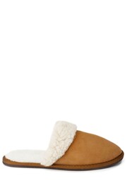 Celtic & Co Mens Camel Brown Sheepskin Mules - Image 1 of 4