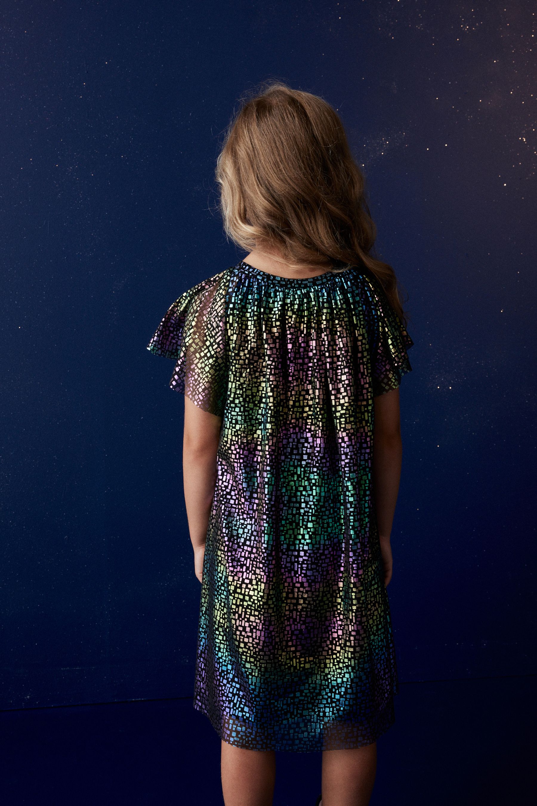 Buy Metallic Rainbow Sparkle Mesh Party Dress 3 16yrs from Next Luxembourg