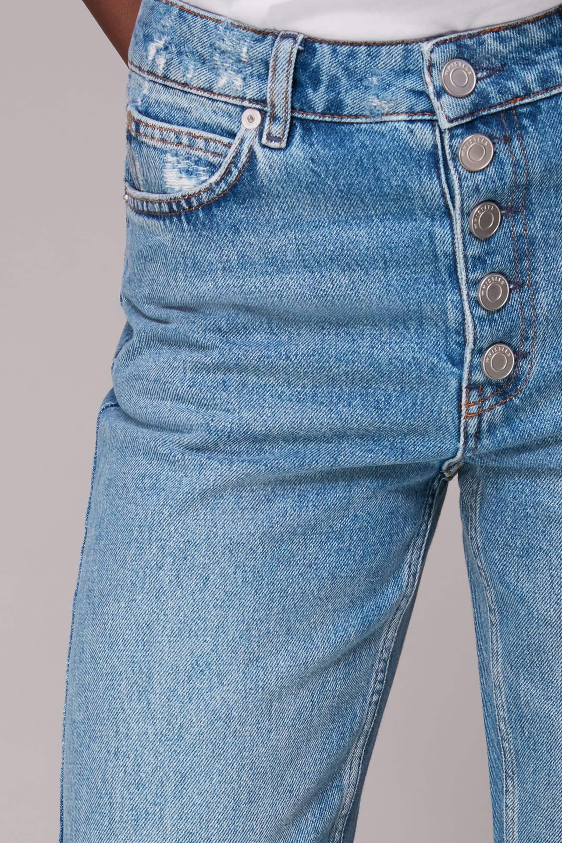 Whistles Authentic Hollie Button Crop Jeans - Image 4 of 5