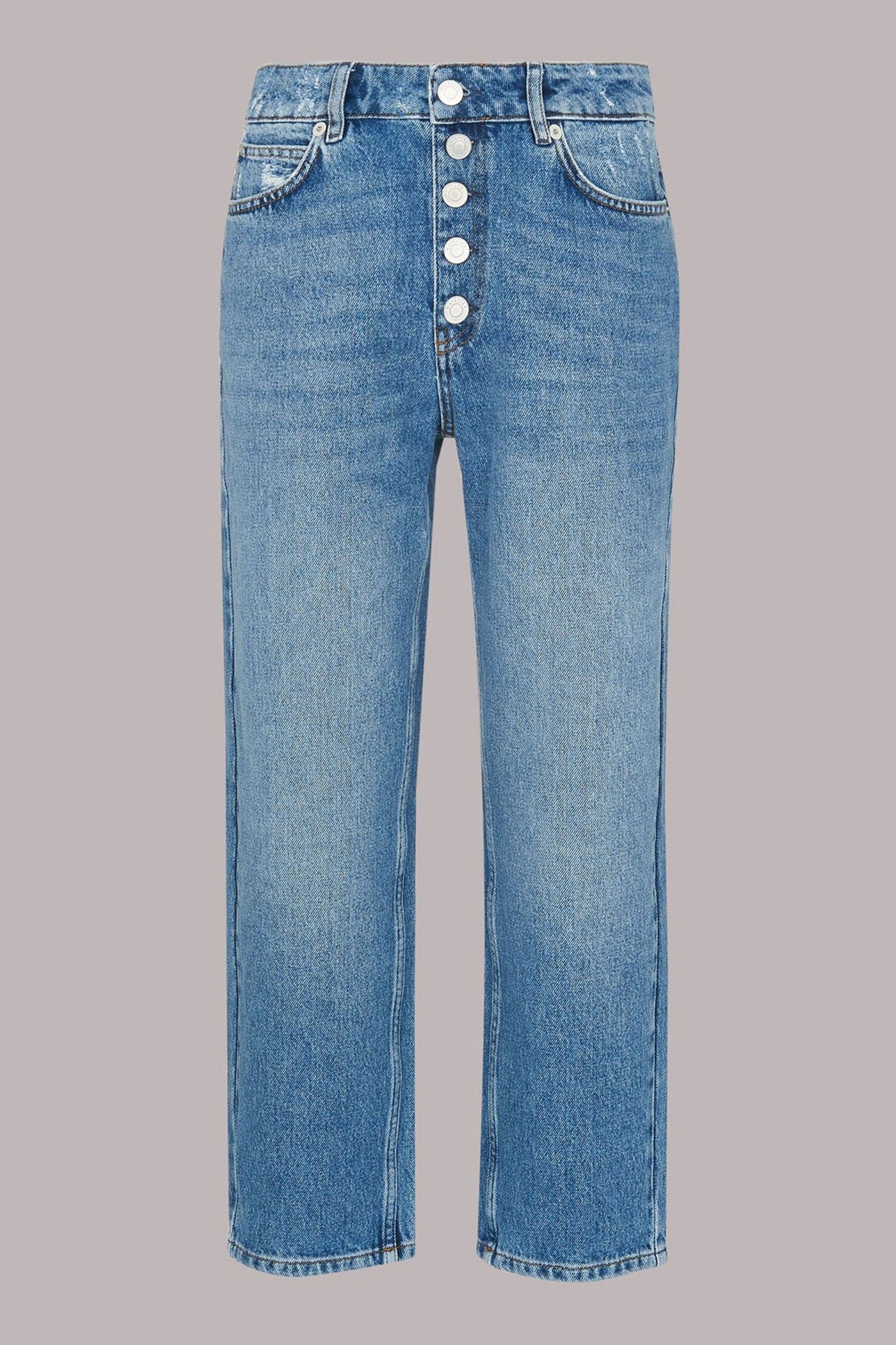 Whistles Authentic Hollie Button Crop Jeans - Image 5 of 5